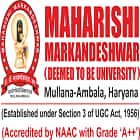 Maharishi Markandeshwar Deemed to be University Online Learning