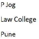P Jog Law College, Pune